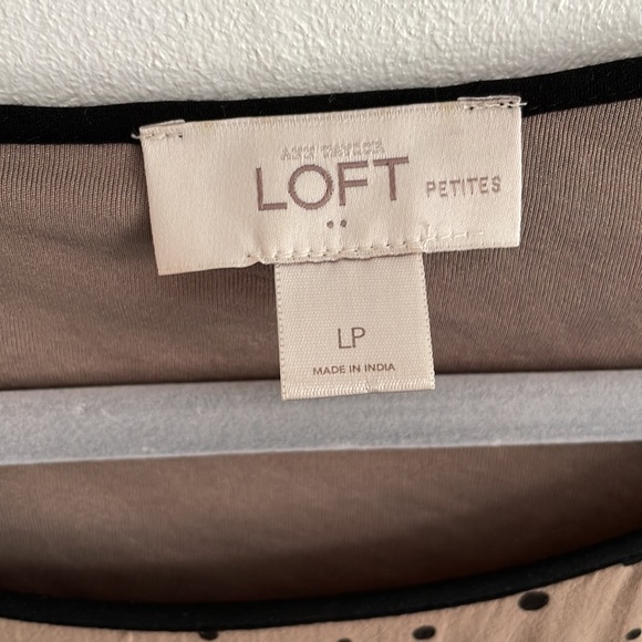 LOFT Polka Dot Drawstring Dress Petite Large - Picture 3 of 9